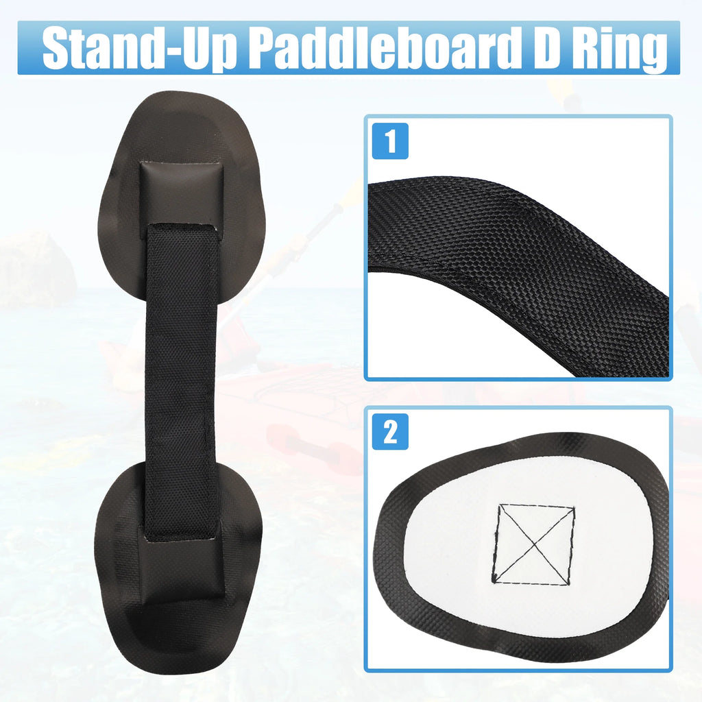 7pcs PVC Patch Round Shape D Ring 11.5ft Elastic Shock Rope with 6 Hooks Accessories for Inflatable Boat Black H668