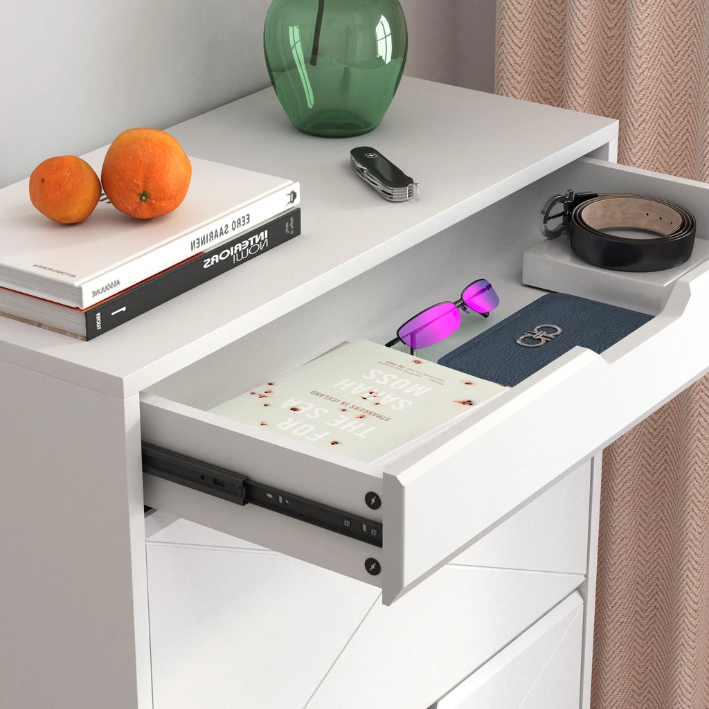 White 3 Flip Drawer Shoe Cabinet S208452