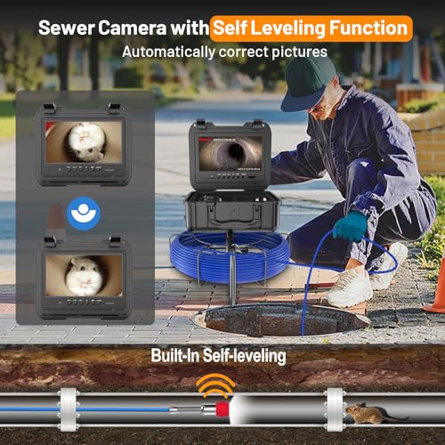 512Hz Sonde Self-Leveling 9" HD Screen DVR Sewer Camera A444759