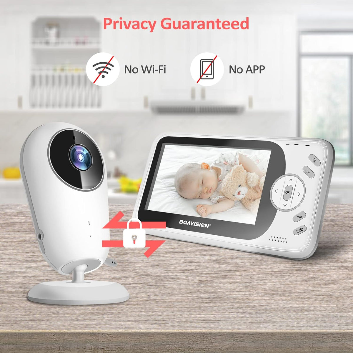 Video Baby Monitor with Camera and Audio, 4.3 inch IPS Screen, Night Vision, Pack of 2 Z552