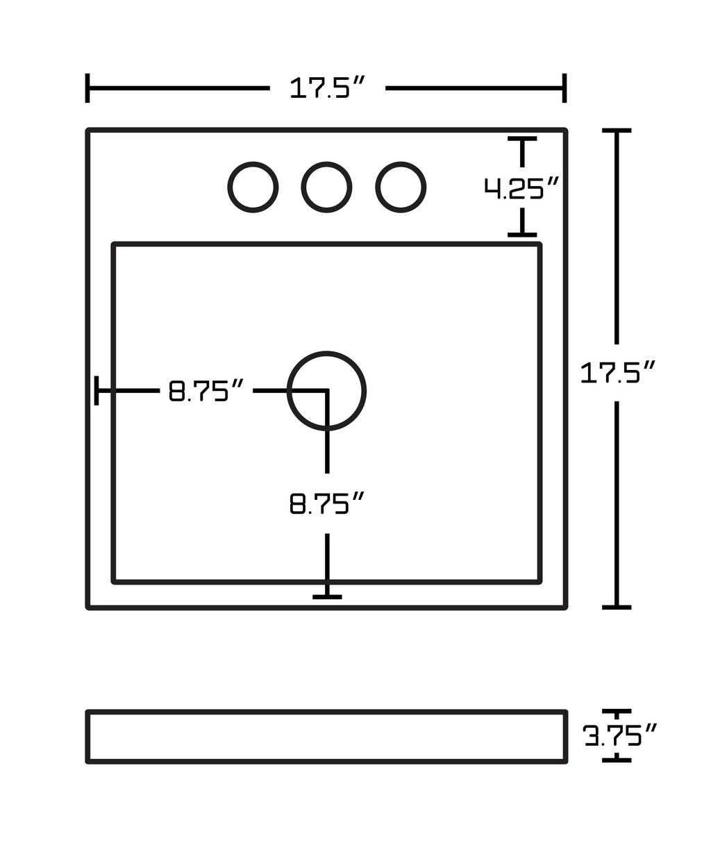 White Square Vessel U980232