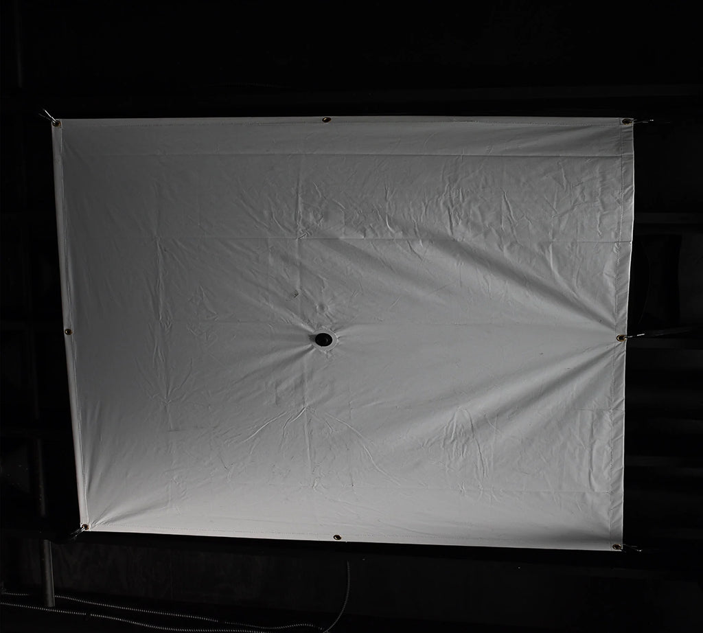 5' x 5' White Vinyl Coated Waterproof Drain Tarp with Heavy Duty Grommets H92046