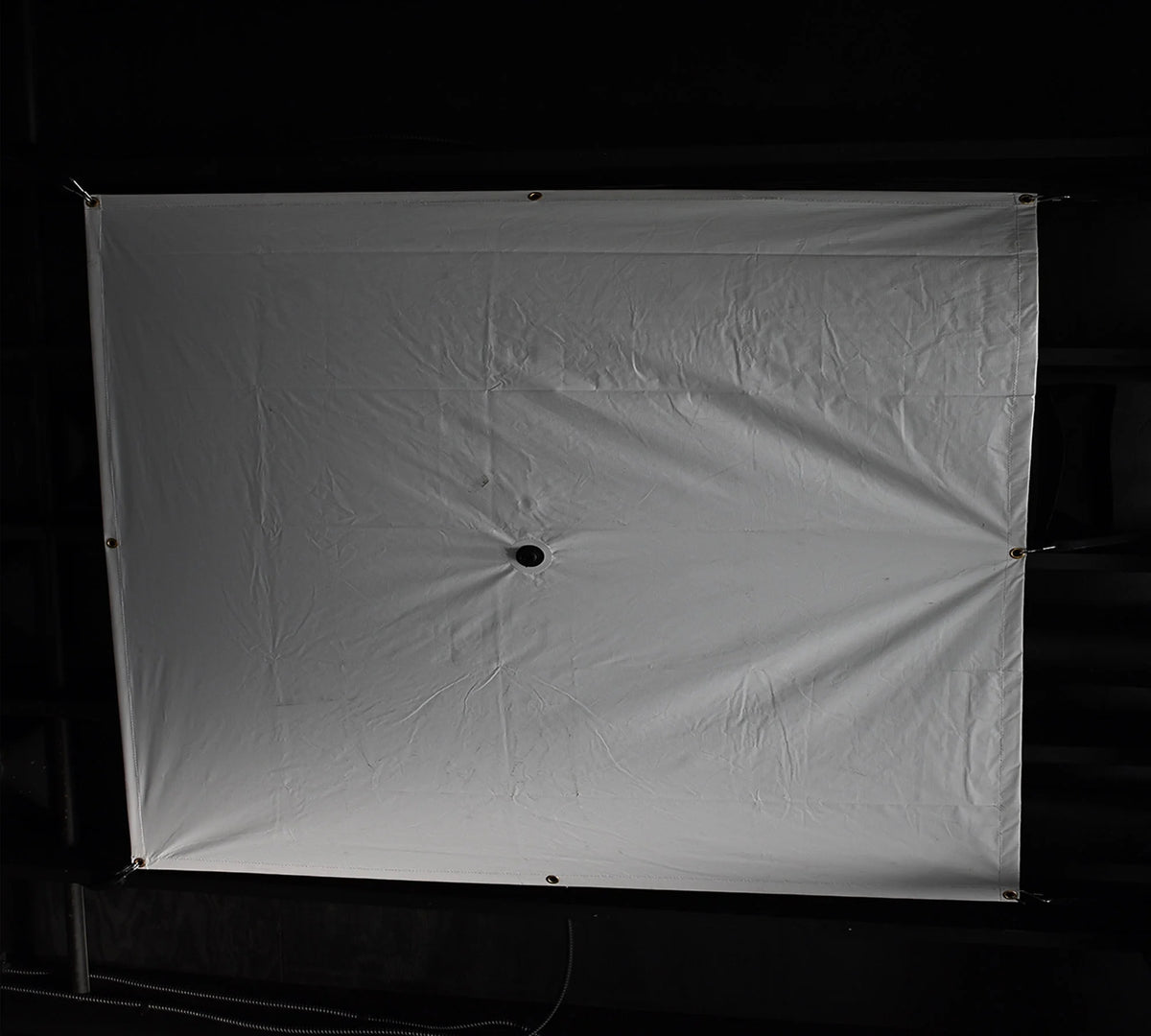 5' x 5' White Vinyl Coated Waterproof Drain Tarp with Heavy Duty Grommets H92046