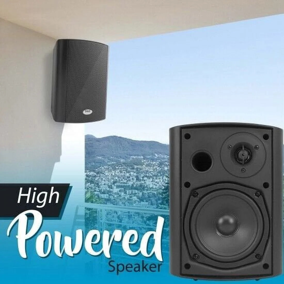 Black 5.25 inch Bluetooth Indoor Outdoor Speakers (2 Pack) T9924