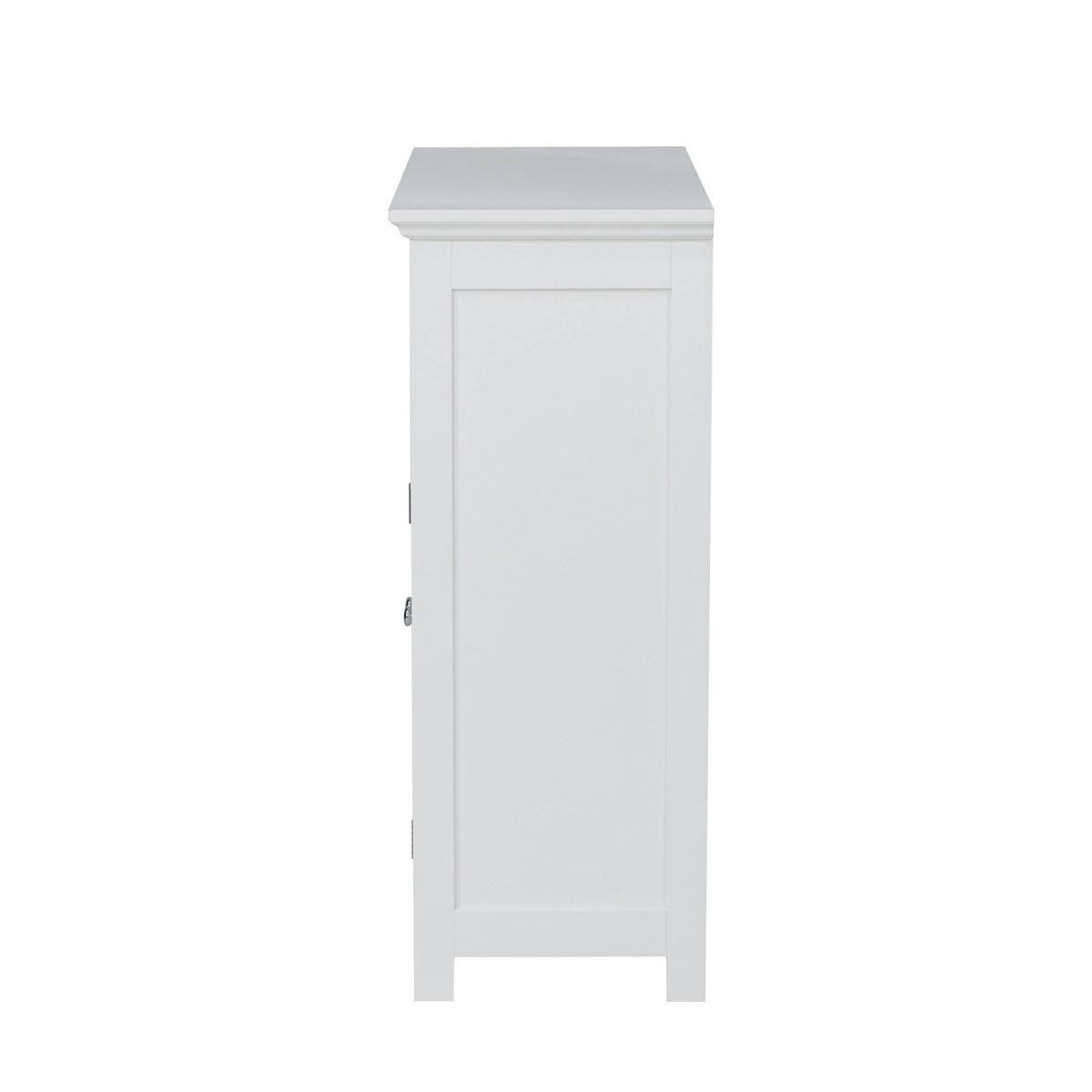 White Shelved Floor Cabinet with 2 Shutter-Door D913758