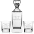 Whiskey Decanter Gift Set With 2 Old Fashioned Rocks Glasses A750