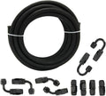 1/2" 8AN 16FT Nylon Stainless Steel Braided Fuel Line Kit H552564