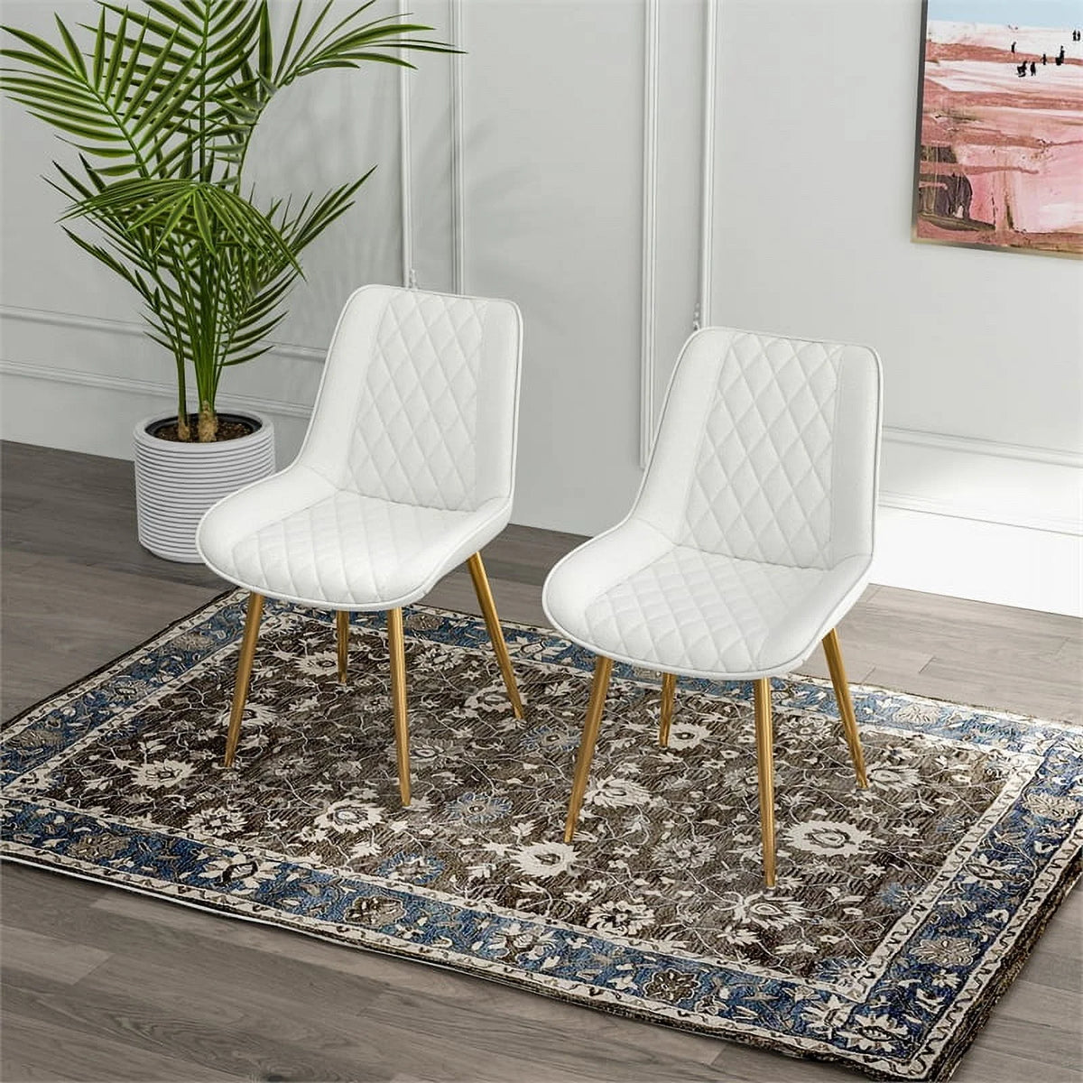 Cream Boucle Fabric Dining Chair Set of 2 Z725985