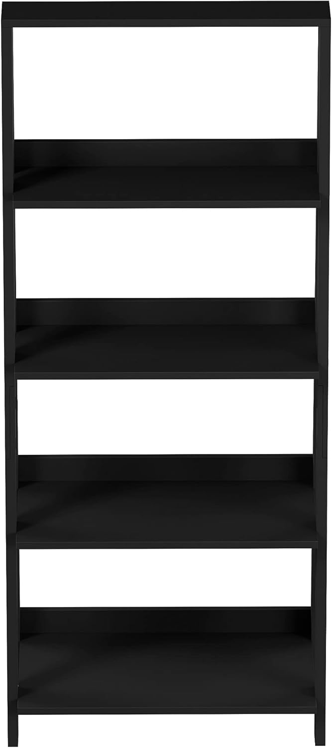 Black 4-Tier Wooden Ladder Bookshelf D2623