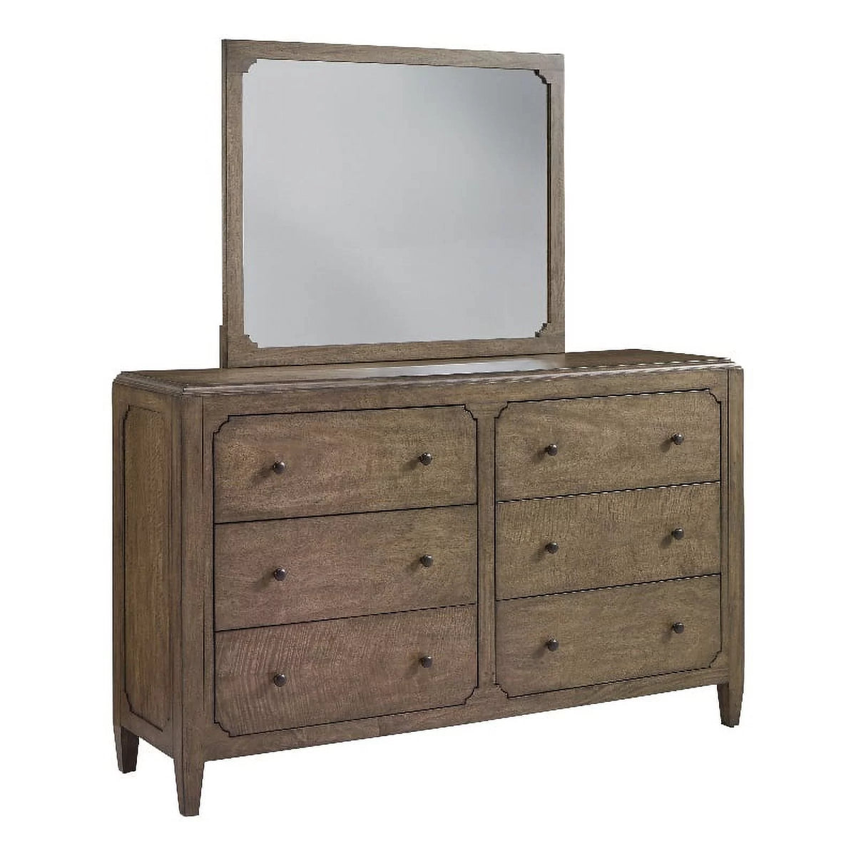 Toffee Brown Wood Dresser and Mirror V2261