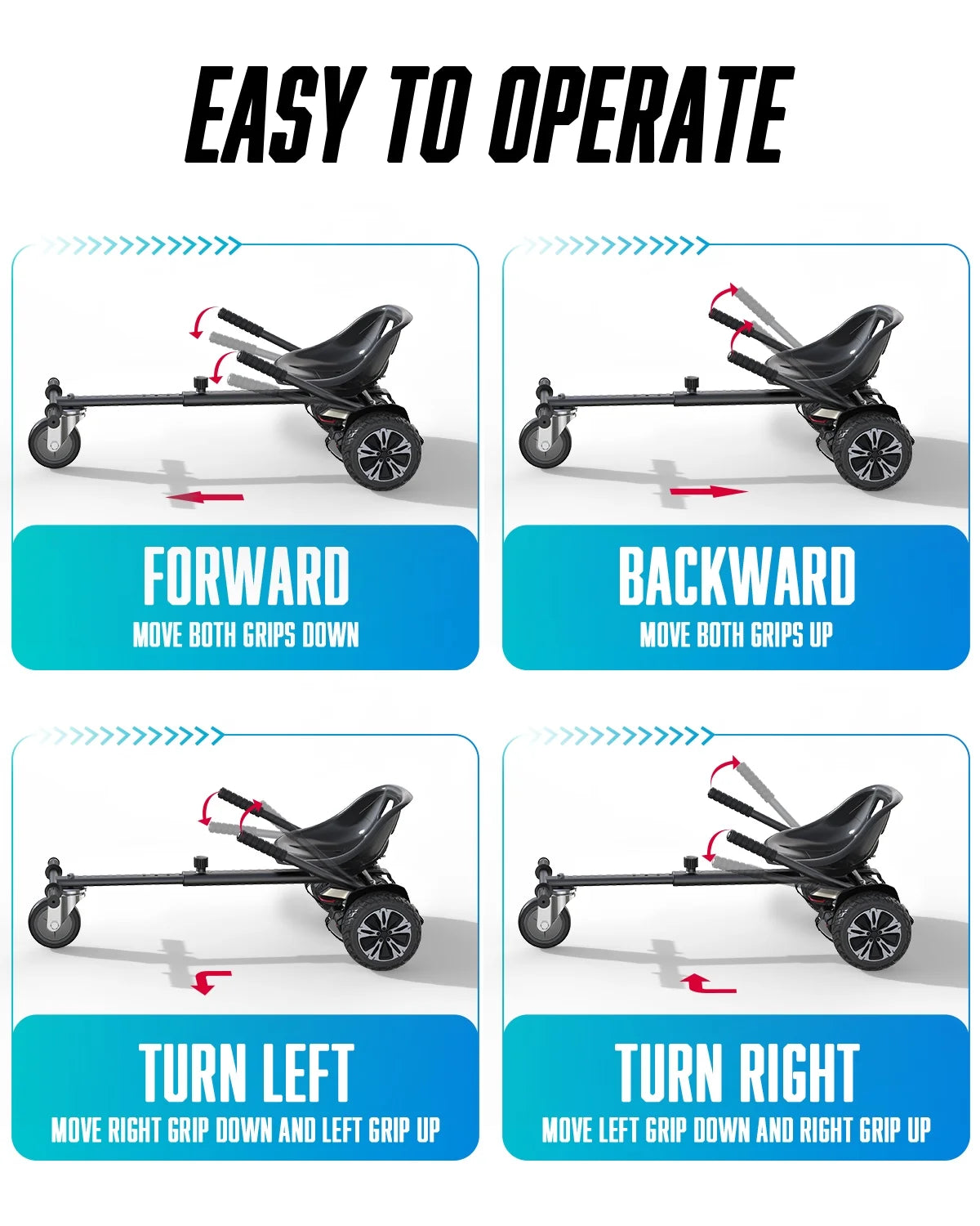 Black Hoverboard Seat Attachment S741