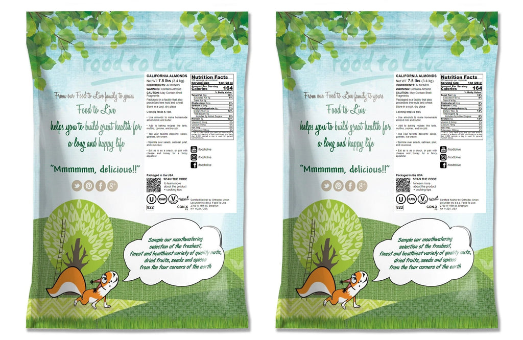 Raw Vegan Kosher Almonds, 15 Pounds C14307