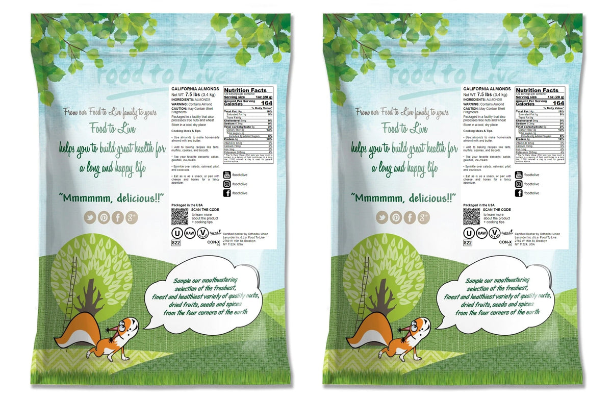 Raw Vegan Kosher Almonds, 15 Pounds C14307