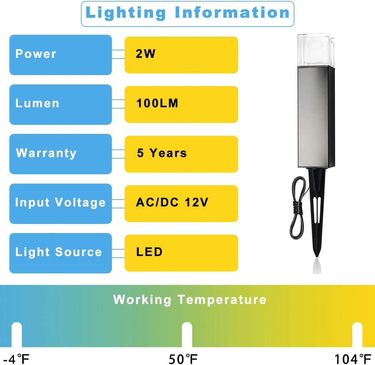 Low Voltage Waterproof Aluminum 12V 3W 3000K Landscape Lights 4-Pack V353