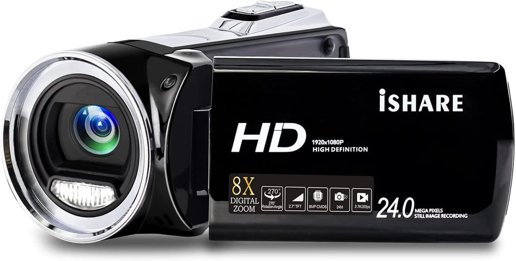 FHD 1080p Vlogging Camera Recorder 2.7 Inch 270 Degree Rotation LCD Video Camera, Pack of 2 X78739