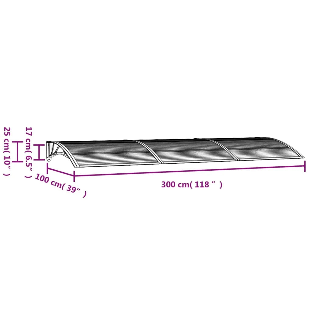 Black Polycarbonate Door Canopy T862466