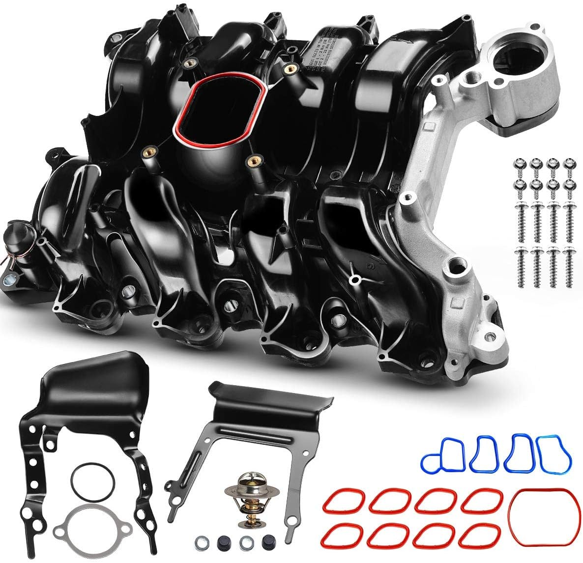 Upper Intake Manifold with Thermostat Compatible with Ford Crown Victoria Mustang Thunderbird Town Car Mercury Grand Marquis Cougar 1996-2000 V8 4.6L Y268569