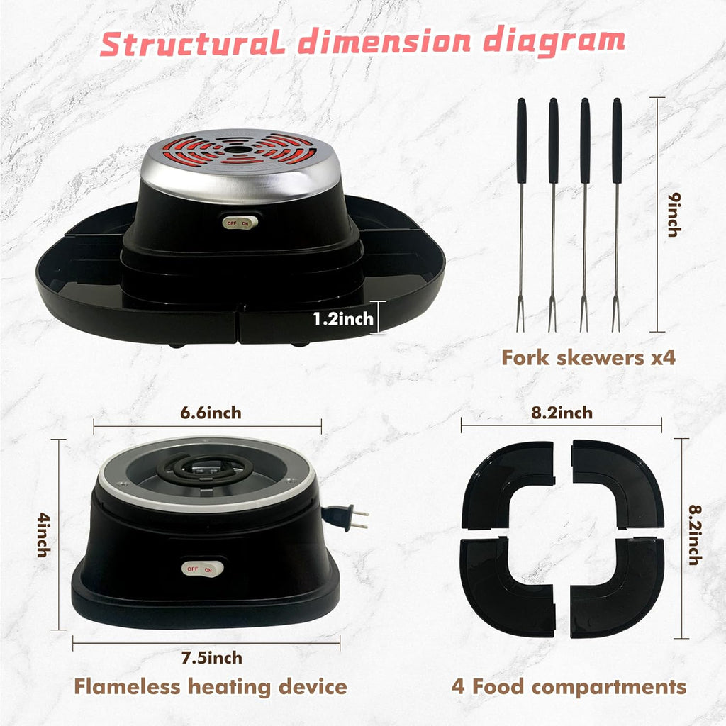 Electric S'mores Maker with 4 Marshmallow Roasting Sticks and 4 Trays E546066