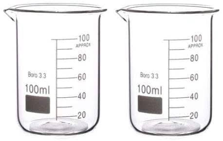 100ml Boro 3.3 Glass Graduated Measuring Beaker 2 Pack L26991