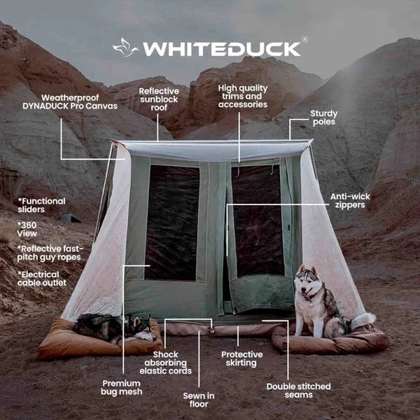 Brown Canvas Cabin Tent 10'x10' for 4 Person Waterproof X751