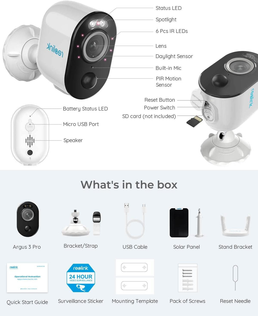 Wireless Outdoor Security Camera with Solar Panel C341383