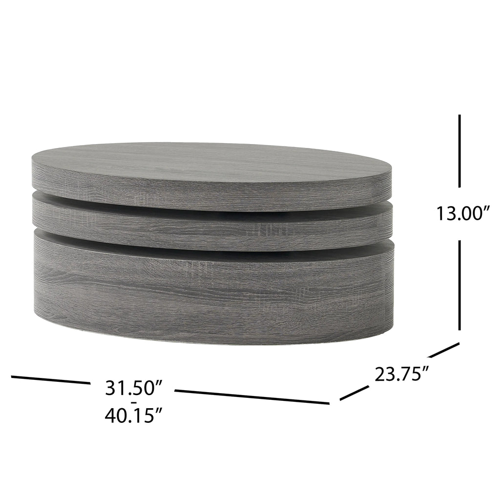 Black Rotatable Oval Coffee Table W160527