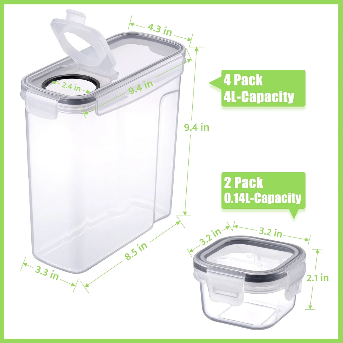 Airtight Plastic Food Storage Containers with Lids W9086