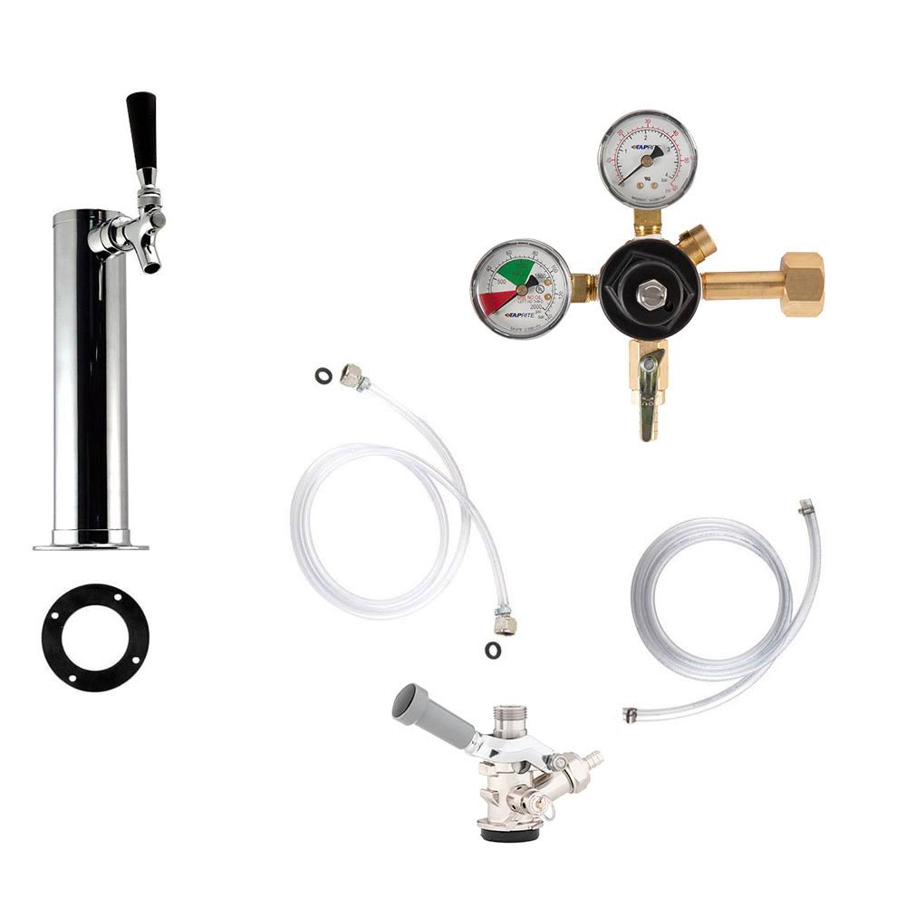 Chrome Faucet Tower Kegerator Conversion Kit X2916