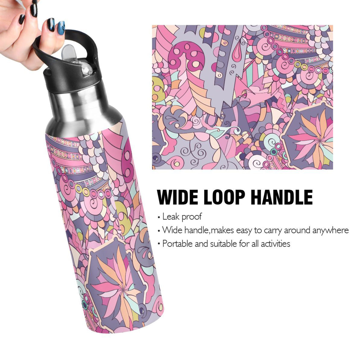 Stainless Steel Insulated Water Bottle with Straw Lid C81966
