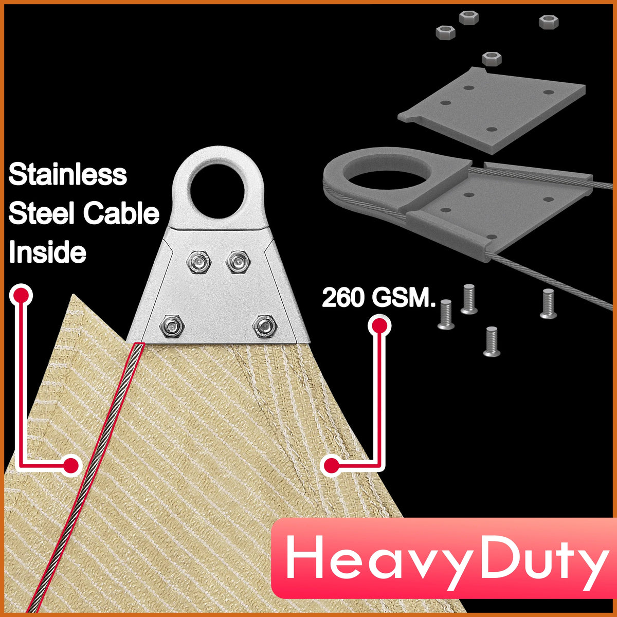 Brown Right Triangle Sun Shade Sail Canopy Awning C7904