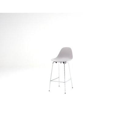 Chrome Cool Gray Bar Stool W7314