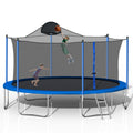 14 FT Trampoline with Safety Enclosure Net, Basketball Hoop and Ladder A666175