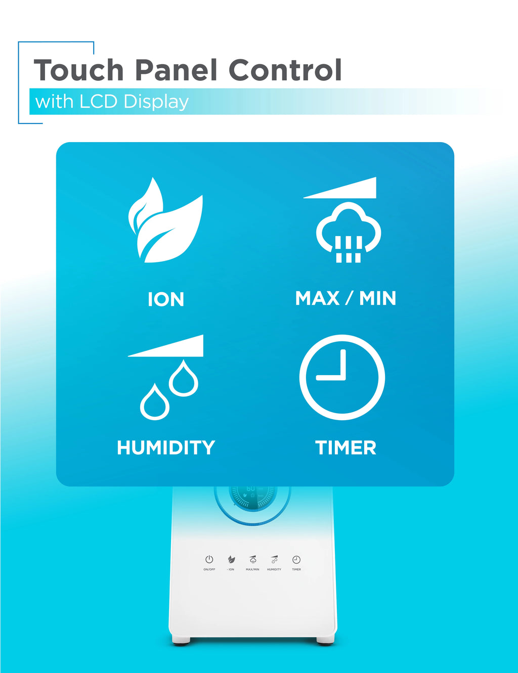 5.5 Liter Ultrasonic Humidifier with Digital Touch Panel Control and Remote G5710