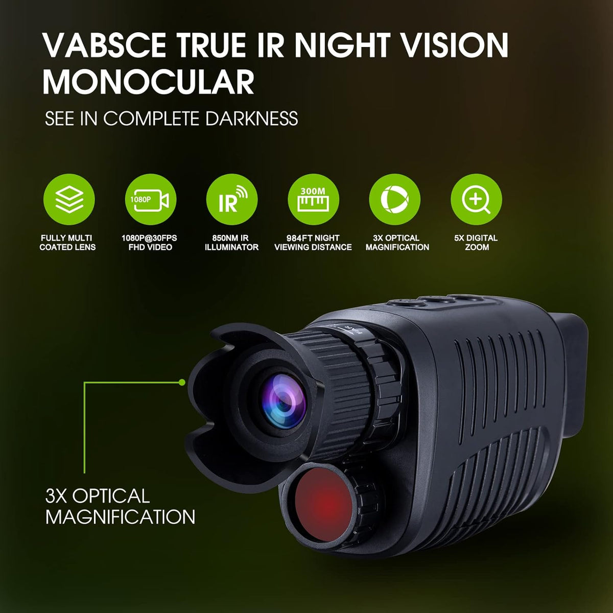 Digital Night Vision Monocular with 32 GB Micro SD Card I334369