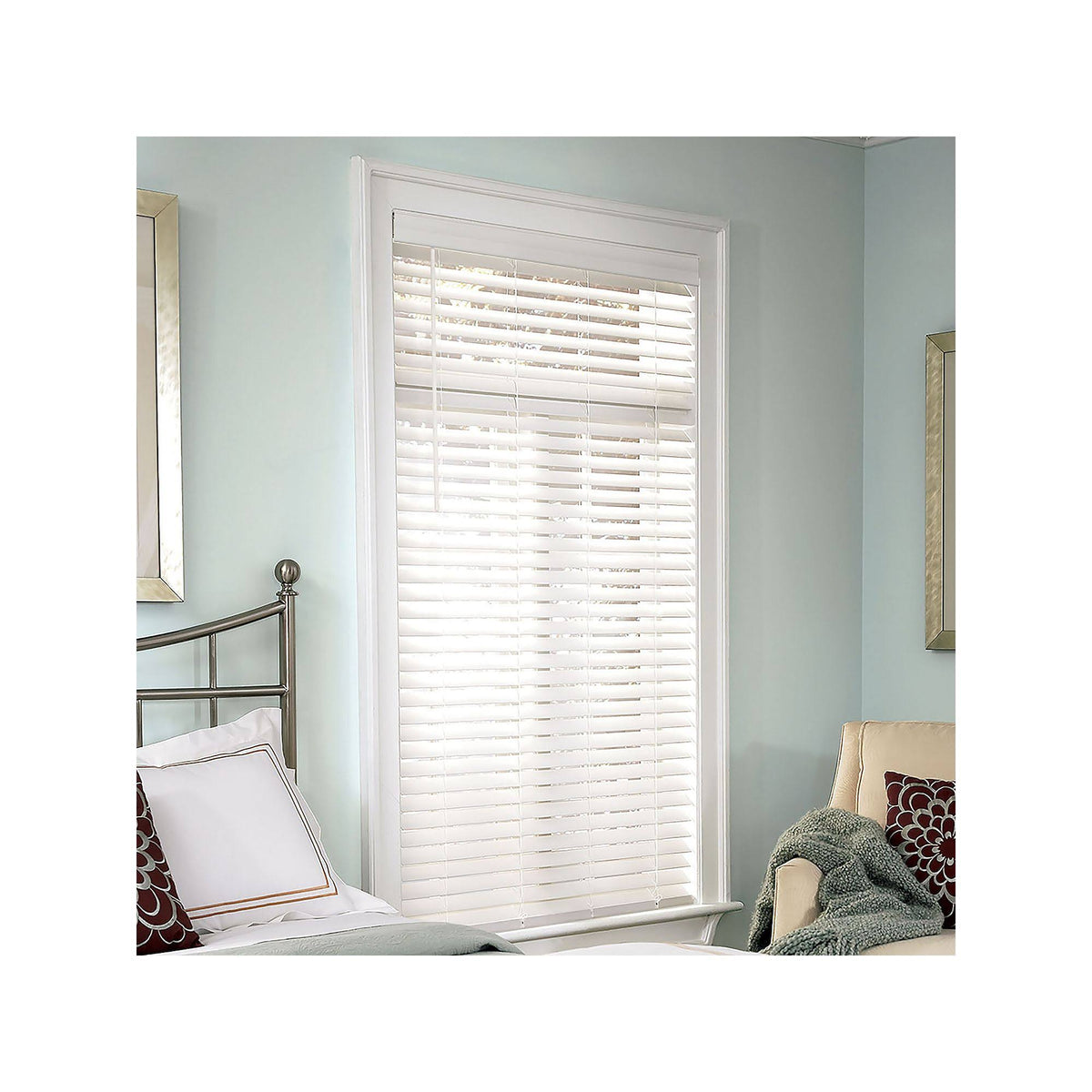White 2x22 Faux Wood Cordless Blind L150241