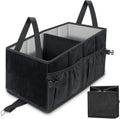 Car Seat Organizer with Side Mesh Pockets, Collapsible Trunk Cargo Storage Container (Black) C84551
