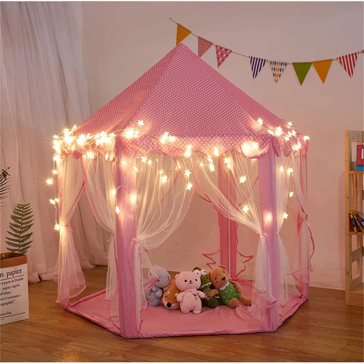 Hexagon Play Tent with Star Lights D239