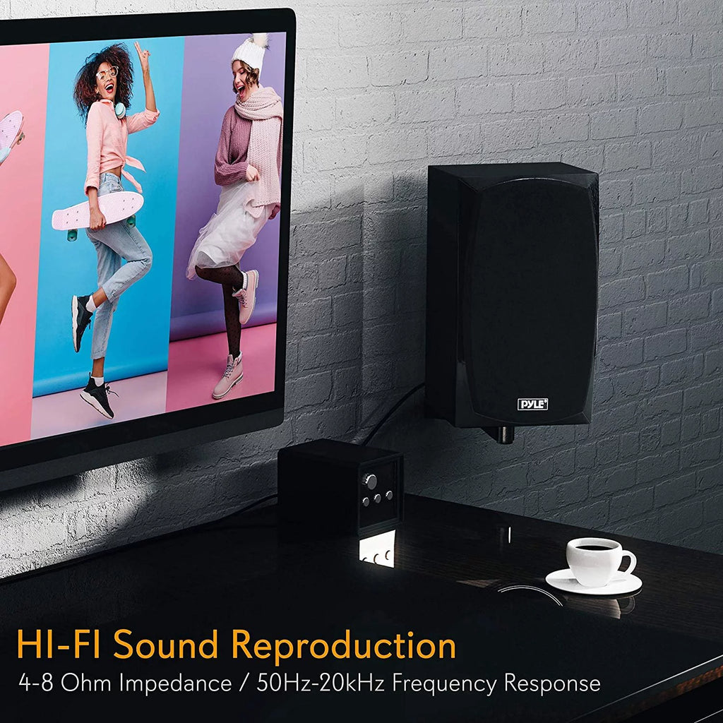 Black Bluetooth Bookshelf Stereo Speakers D19385