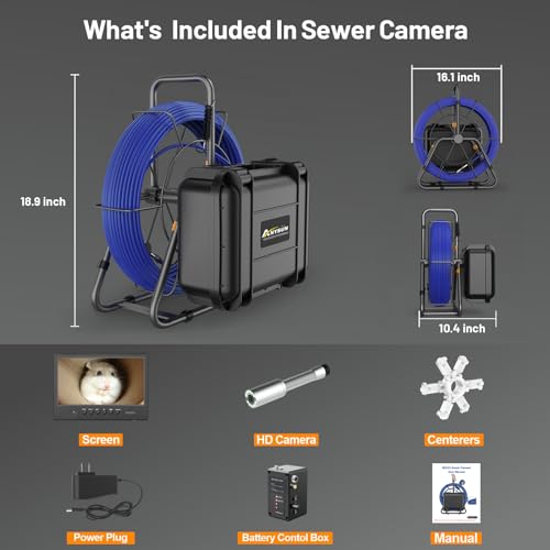 512Hz Sonde Self-Leveling 9" HD Screen DVR Sewer Camera A444759