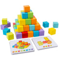 Wooden Building Blocks Stacking Game with Cards Sensory Toys E1343