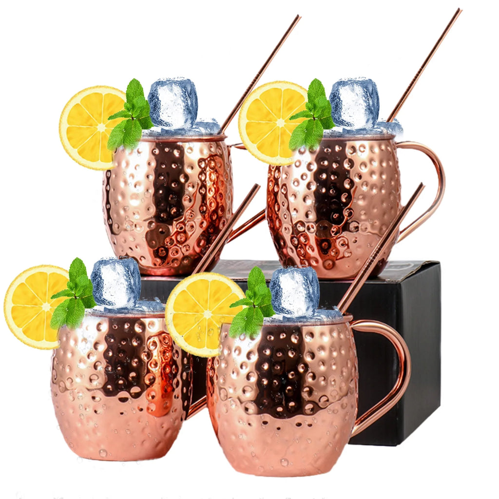 Stainless Steel Copper Cup Set Of 4 B9563
