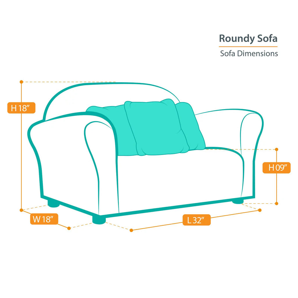 Brown Plush Kids Sofa with Accent Pillows J953