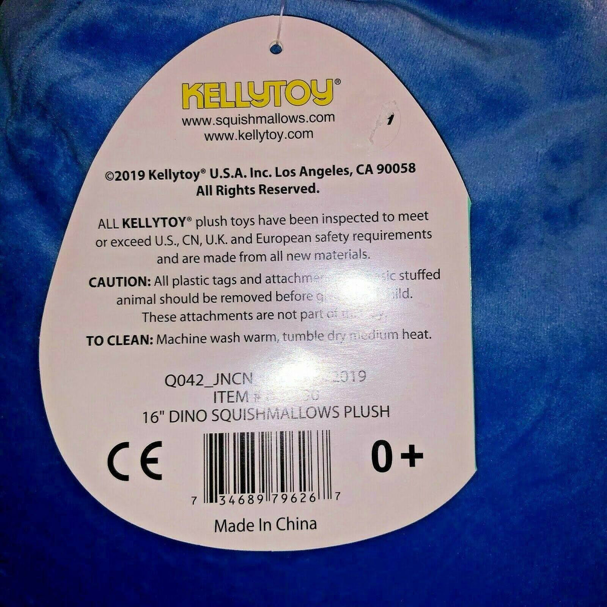 Blue Dinosaur 16 inch Plush K715