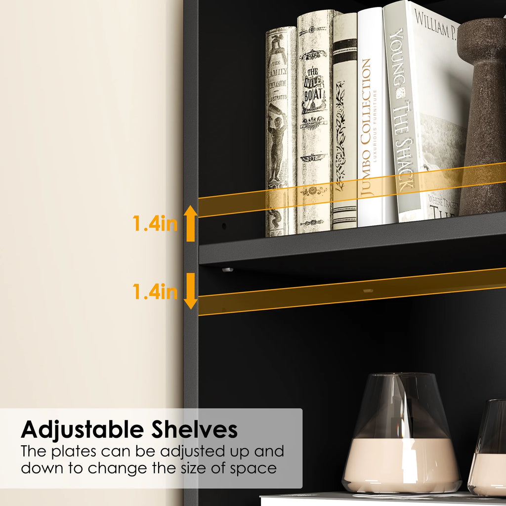 Black 21-Cube Bookcase with Adjustable Shelves R85139