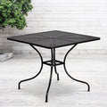 Square Black Steel Patio Table with Umbrella Hole L333493