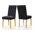 Black Velvet Dining Chair Set of 2 B7678