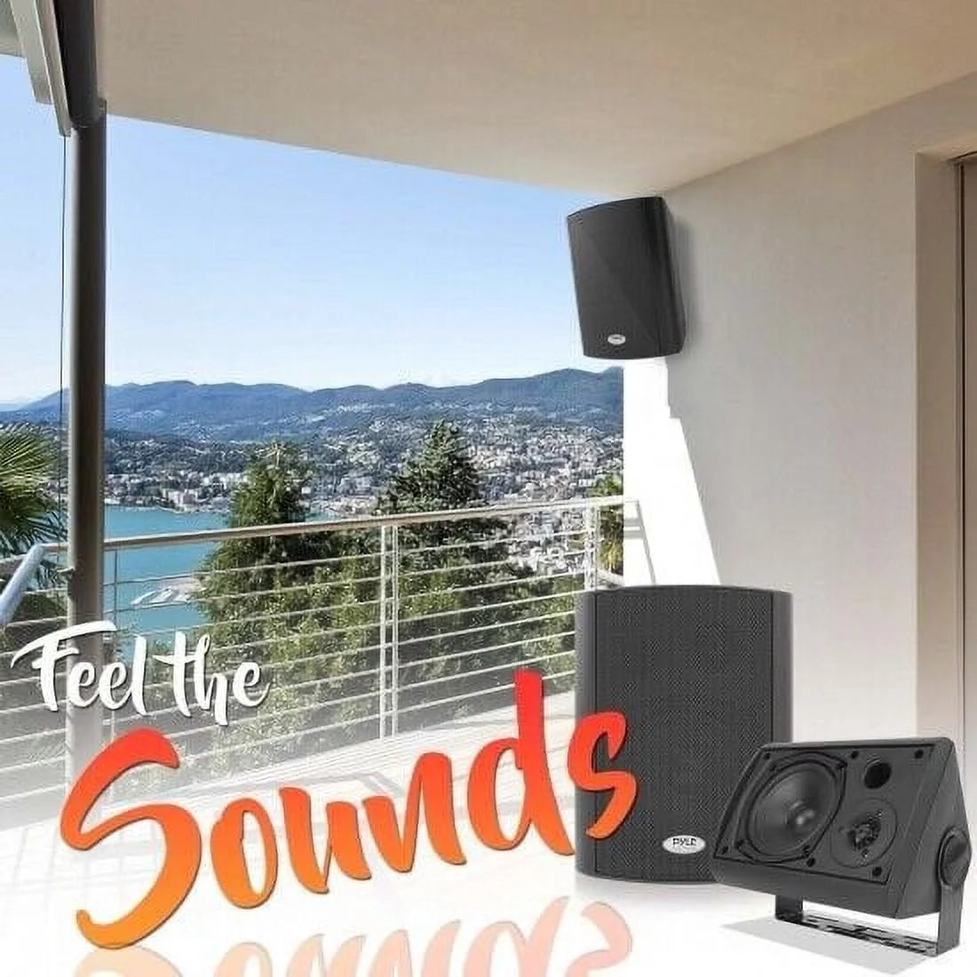 Black 5.25 inch Bluetooth Indoor Outdoor Speakers (2 Pack) T9924