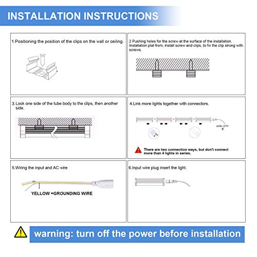 10-Pack 8ft 90W T8 Integrated LED Tube Light 6500K 12000LM V-Shape Linkable Clear Cover B318