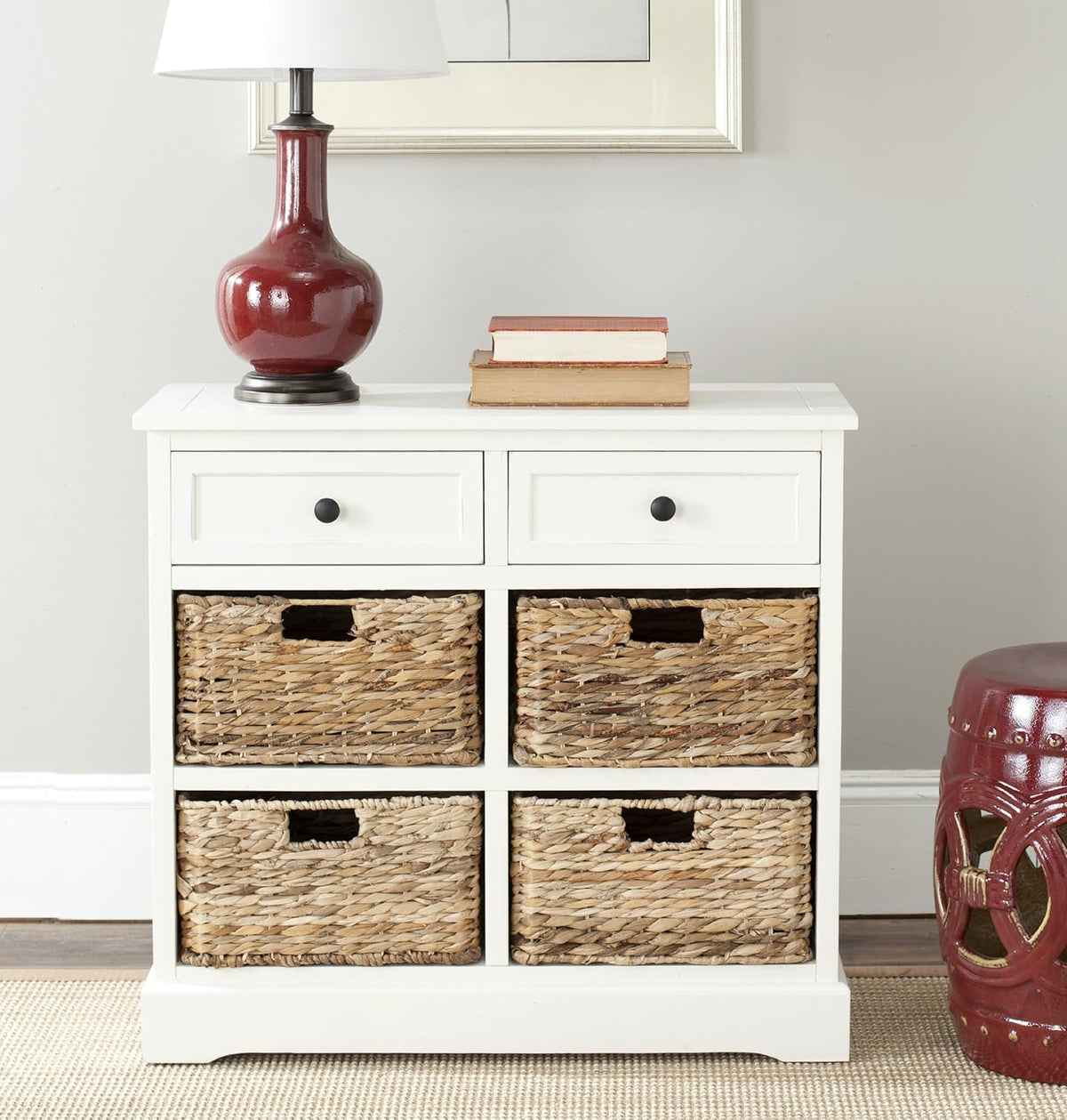 Brown Wicker Basket Storage Unit R571332