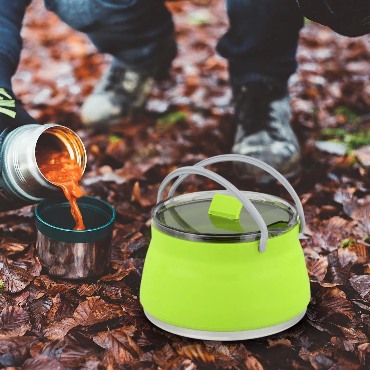 Foldable Collapsible Cooking Pot Camping Kettle A1738